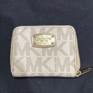 Michael Kors Cream Wallet with Gold Hardware